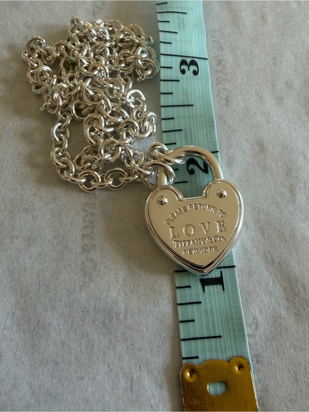 Tiffany & Co. Lock Heart Necklace 18 inches! - Picture 8 of 10